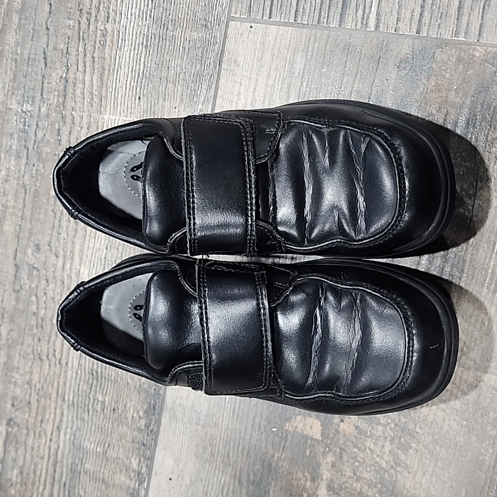 Hush Puppies “Gavin” Black Leather Round-Toe Monk Strap Dress Shoes